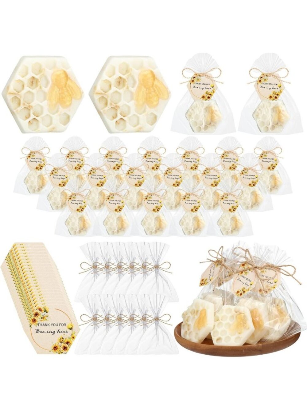 24 Honey Oatmeal Soap Favors - Bee Themed Baby Shower Gifts & Decor